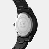 Daniel Wellington Iconic Link Ceramic Black Dial Black Steel Strap Watch For Women - DW00100414