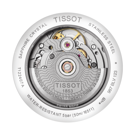 Tissot Carson Premium Powermatic 80 Black Dial Black Leather Strap Watch For Men - T122.407.16.051.00