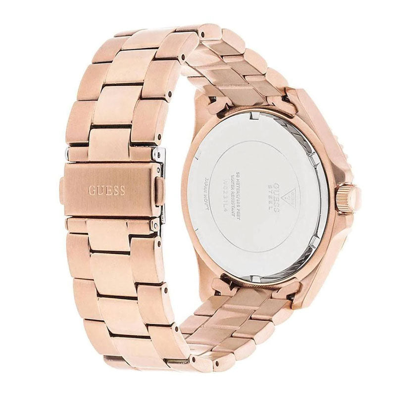 Guess BFF Multifunction Rose Gold Dial Rose Gold Steel Strap Watch for Women - W0231L4