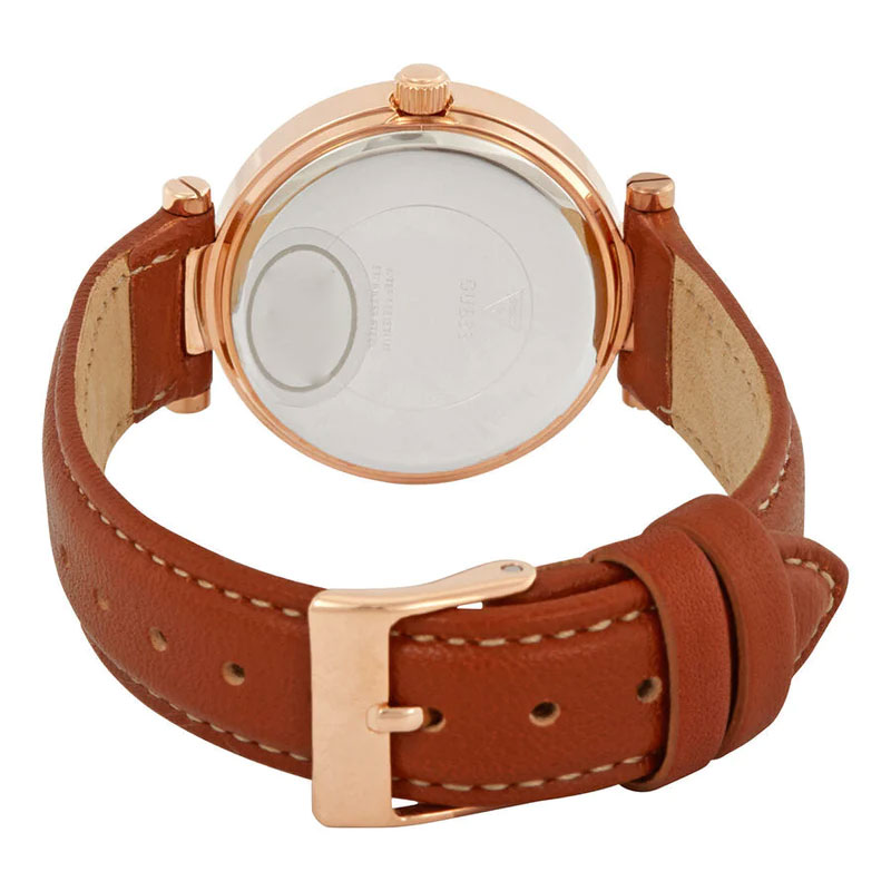 Guess Park Avenue Blue Dial Brown Leather Strap Watch for Women - W0838L2