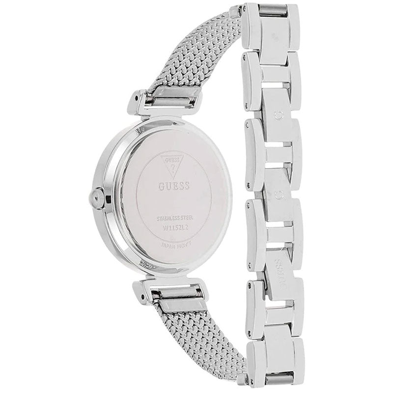 Guess Quartz Silver Dial Silver Mesh Bracelet Watch For Women - W1152L1