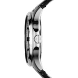 Armani Exchange Hampton Chronograph Black Dial Black Leather Strap Watch For Men - AX2101