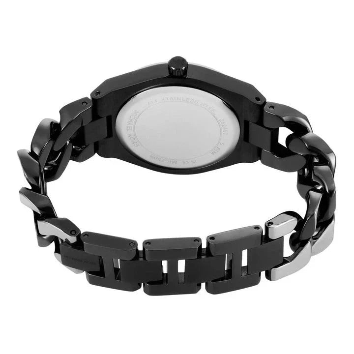 Michael Kors Lennox Analogue Black Dial Two Tone Steel Strap Watch for Women - MK7502