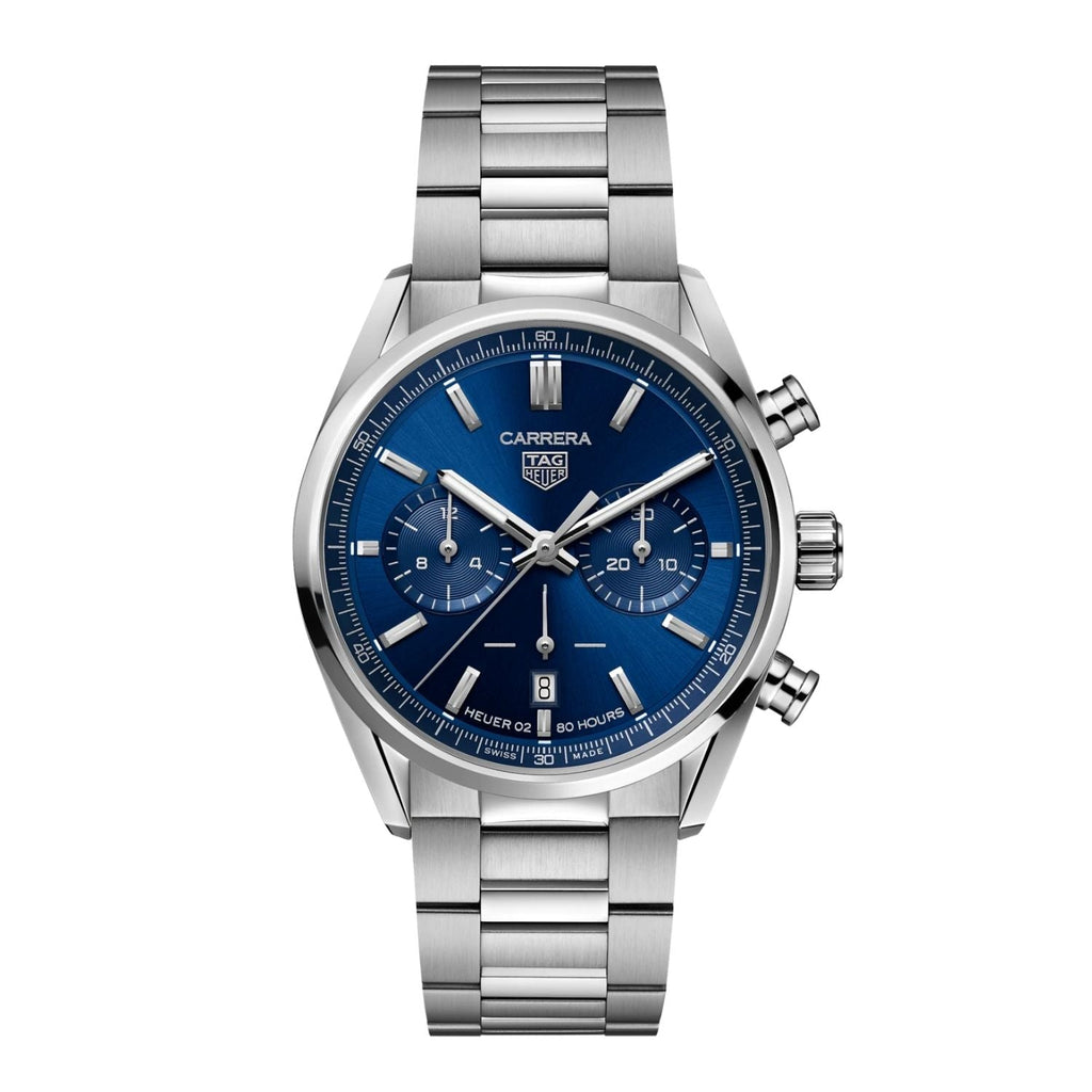 Tag Heuer Carrera Chronograph Blue Dial Silver Steel Strap Watch for Men - CBN2011.BA0642