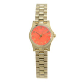 Marc Jacobs Henry Dinky Red Dial Gold Steel Strap Watch for Women - MBM3202