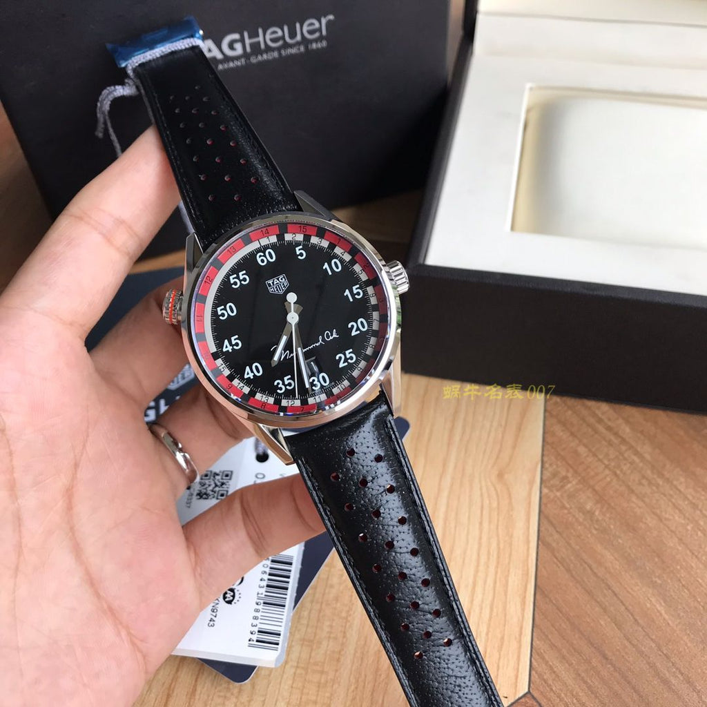 Tag Heuer Carrera Muhammad Ali Black Dial Watch for Men - WAR2A11.FC6337