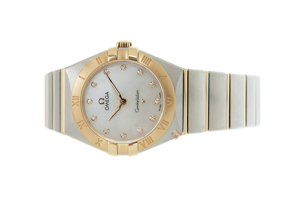 Omega Constellation Manhattan Mother of Pearl Dial Two Tone Steel Strap Watch for Women - 131.20.28.60.55.002