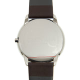 Calvin Klein Minimal Silver Dial Brown Leather Strap Watch for Men - K3M211G6