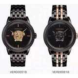 Versace Palazzo Empire Quartz Black Dial Black Steel Strap Watch For Men - VEDB00518