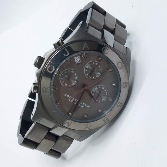 Marc Jacobs Blade Chronograph Black Dial Black Steel Strap Watch for Women - MBM3103