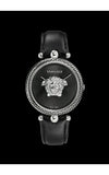 Versace Palazzo Empire Black Dial Black Leather Strap Watch for Women - VCO060017
