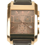 Burberry Heritage Chronograph Square Grey Dial Brown Leather Strap Watch for Men - BU1566