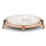 Daniel Wellington Classic St. Mawes White Dial Brown Leather Strap Watch for Men - DW00100035