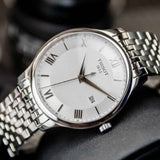Tissot T Classic Tradition Silver Dial Silver Steel Strap Watch For Men - T063.610.11.038.00