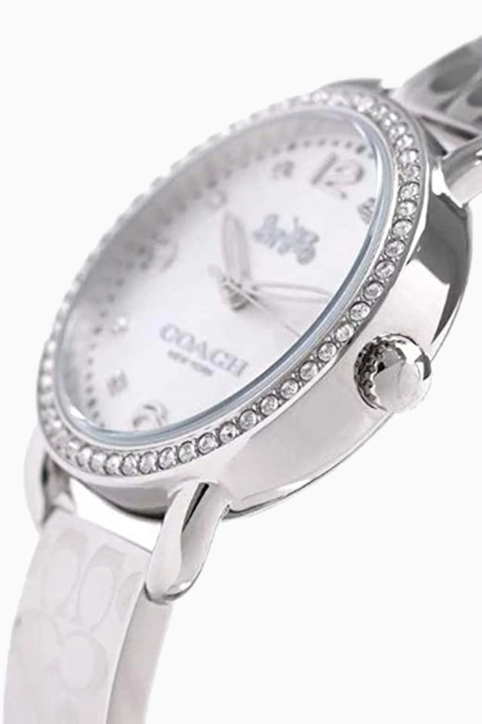 Coach Delancey White Dial Silver Steel Strap Watch for Women - 14502353