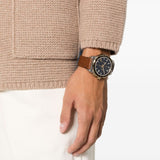 Salvatore Ferragamo 1927 Chrono Analog Black Dial Brown Leather Strap Watch for Men - SFKZ00323