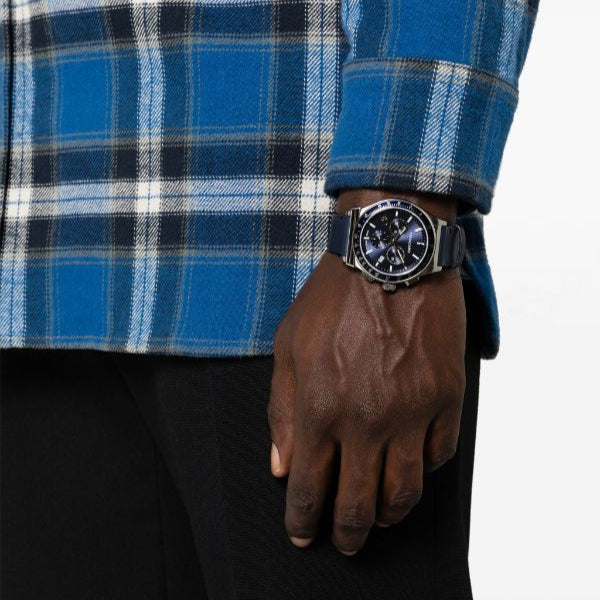 Salvatore Ferragamo 1927 Chrono Analog Blue Dial Blue Leather Strap Watch for Men - SFKZ00223