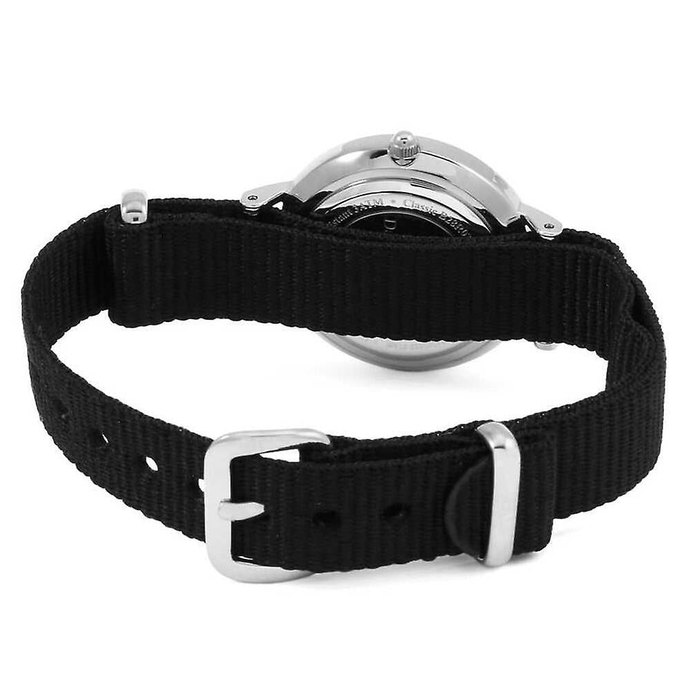 Daniel Wellington Petite Cornwall Black Dial Black Nylon Strap Watch For Women - DW00100248