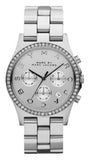 Marc Jacobs Henry Glitz Chronograph Silver Dial Silver Steel Strap Watch for Women - MBM9017