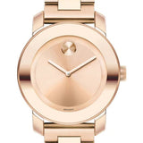 Movado Bold Rose Gold Dial Rose Gold Steel Strap Watch for Women - 3600342