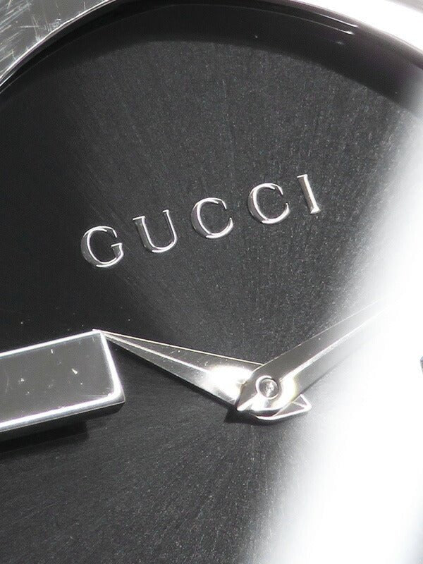 Gucci G Interlocking Black Dial Silver Steel Strap Watch For Women - YA133307