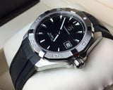 Tag Heuer Aquaracer Caliber 5 Automatic Black Dial Black Rubber Strap Watch for Men - WAY2113.FT8021