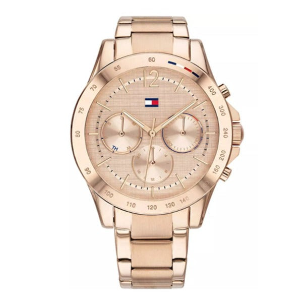 Tommy Hilfiger Haven Chronograph Rose Gold Dial Rose Gold Steel Strap Watch For Women - 1782197