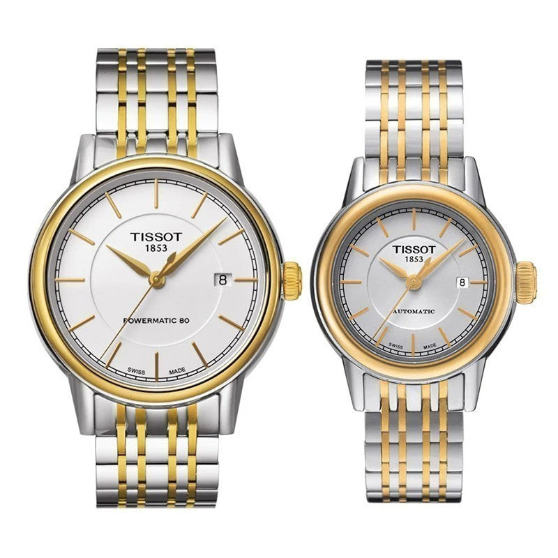 Tissot Carson Automatic Silver Dial Two Tone Steel Strap Watch For Women - T085.207.22.011.00