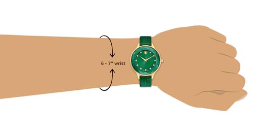 Swarovski Octea Nova Crystals Green Dial Green Leather Strap Watch for Women - 5650005