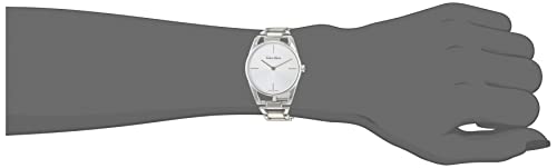 Calvin Klein Dainty Silver Dial Silver Steel Strap Watch for Women - K7L23146