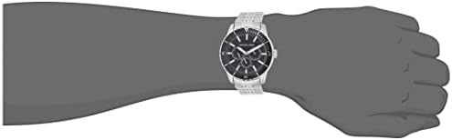 Michael Kors Cunningham Multifunction Black Dial Silver Steel Strap Watch For Men - MK7156