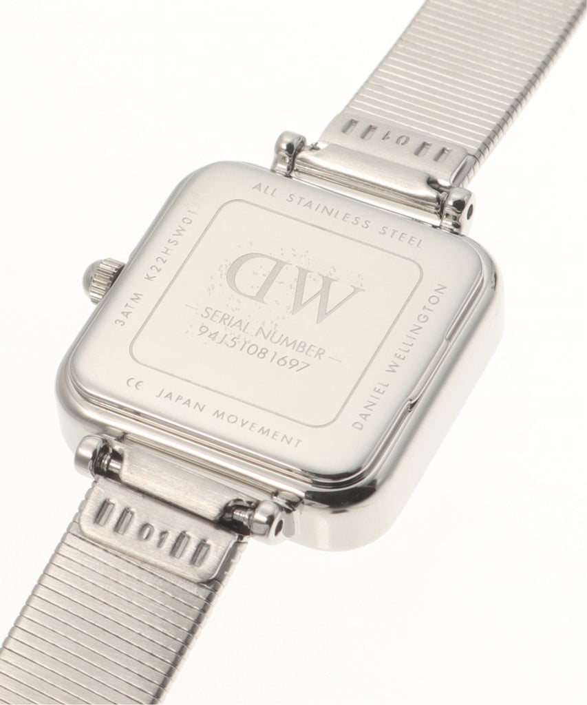 Daniel Wellington Quadro Studio White Dial Silver Mesh Bracelet Watch For Women - DW00100521