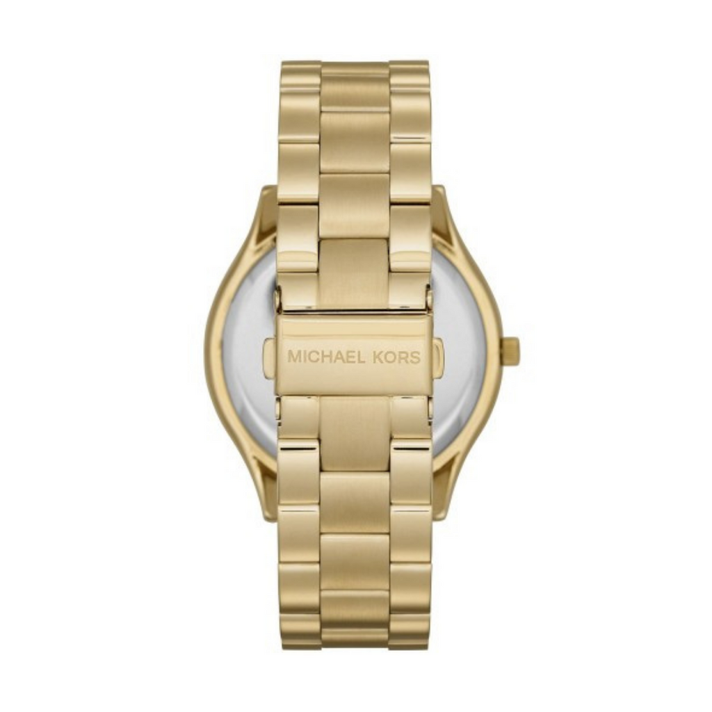 Michael Kors Slim Runway Gold Dial Gold Steel Strap Watch for Women - MK3590