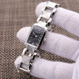 Burberry Signature Quartz Black Dial Silver Steel Strap Watch for Women - BU4210