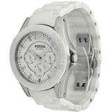 Fossil Ceramic White Dial White Ceramic Strap Watch for Women - CE1002