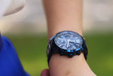 Guess Chronograph Multifunction Blue Dial Blue Steel Strap Watch For Women - W0330L6