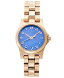 Marc Jacobs Henry Dinky Blue Dial Rose Gold Steel Strap Watch for Women - MBM3204