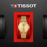 Tissot Everytime Lady Gold Dial Gold Mesh Bracelet Watch for Women - T143.210.33.021.00