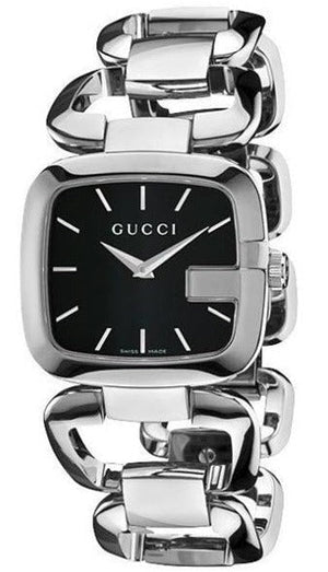 Gucci G Gucci Black Dial Silver Steel Strap Watch For Women - YA125407