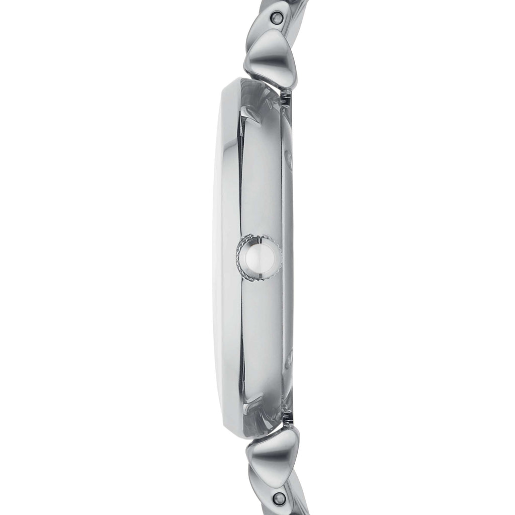 Emporio Armani Gianni T-Bar Mother of Pearl Dial Silver Stainless Steel Watch For Women - AR1908