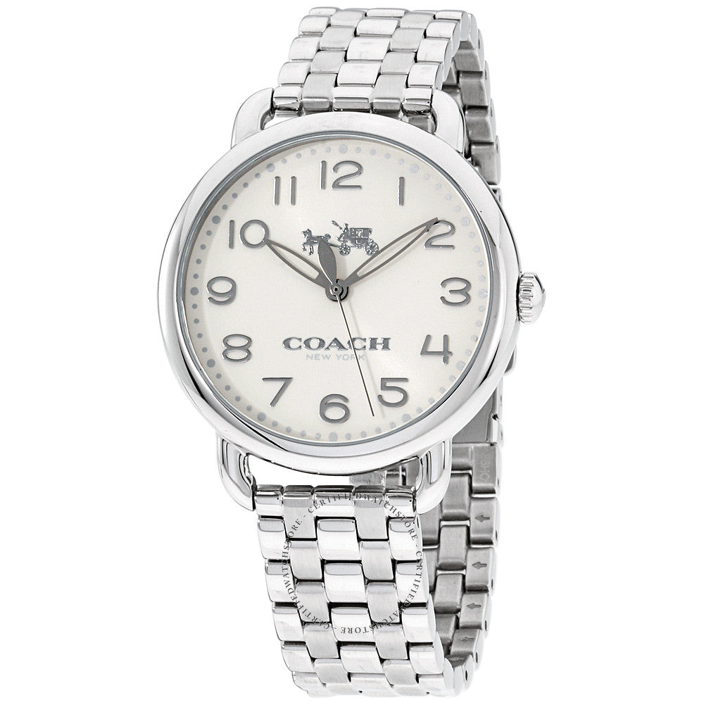 Coach Delancey Classic White Dial Silver Steel Strap Watch for Women - 14502260