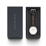 Daniel Wellington Classic York White Dial Black Leather Strap Watch For Men - DW00100025