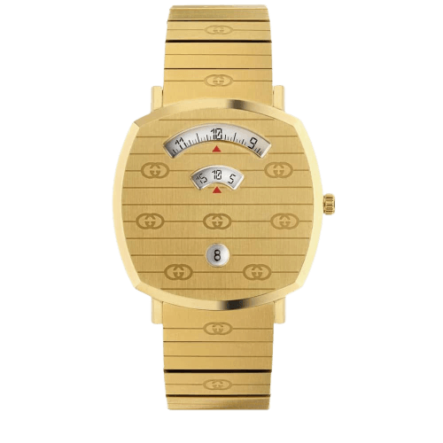 Gucci Grip Quartz Yellow Gold Dial Gold Steel Strap Unisex Watch - YA157409