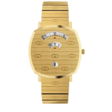 Gucci Grip Quartz Yellow Gold Dial Gold Steel Strap Unisex Watch - YA157409