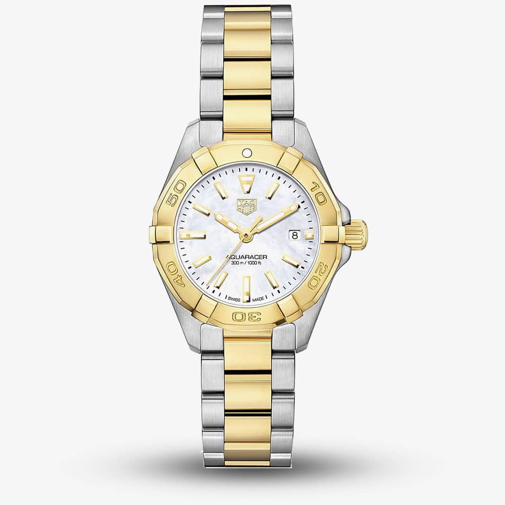Tag Heuer Aquaracer Mother of Pearl Dial Two Tone Steel Strap Watch for Men - WBD1420.BB0321