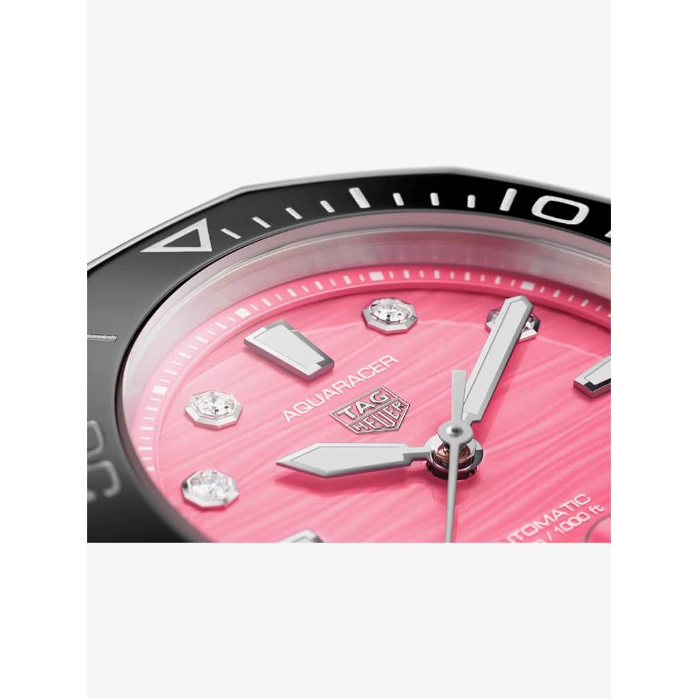Tag Heuer Aquaracer Professional 300 Automatic Diamonds Pink Dial Silver Steel Strap Watch for Women - WBP231J.BA0618