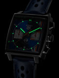 Tag Heuer Monaco Gulf Automatic Chronograph Blue Dial Blue Leather Strap Watch for Men - CBL2115.FC6494