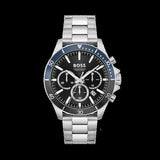 Hugo Boss Troper Chronograph Black Dial Silver Steel Strap Watch For Men - 1514101