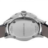 Burberry Classic Stone Silver Dial Horseberry Black Leather Strap Watch for Women - BU10103