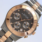 Marc Jacobs Blade Chronograph Grey Dial Two Tone Steel Strap Watch for Women - MBM8583